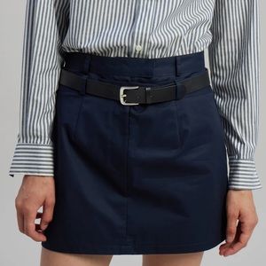 The Frankie Shop navy skirt - perfect mini basic with fun details.